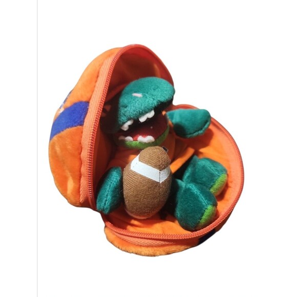 Florida Gators Plush Football Zip Pouch Hidden Alligator NCAA Plushland Toy. - Picture 3 of 5